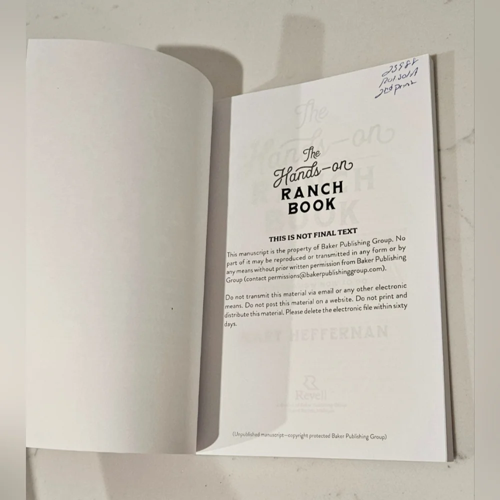 The Hands-On Ranch Book Mary Heffernan Paperback ARC BOGO